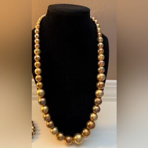 Casual Corner Gold Bead Necklace